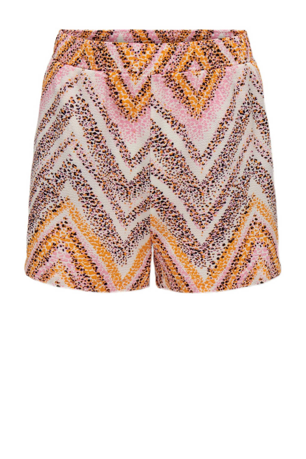 ONLY casual short KOGNOVA LIFE met all over print roze/bruin/offwhite
