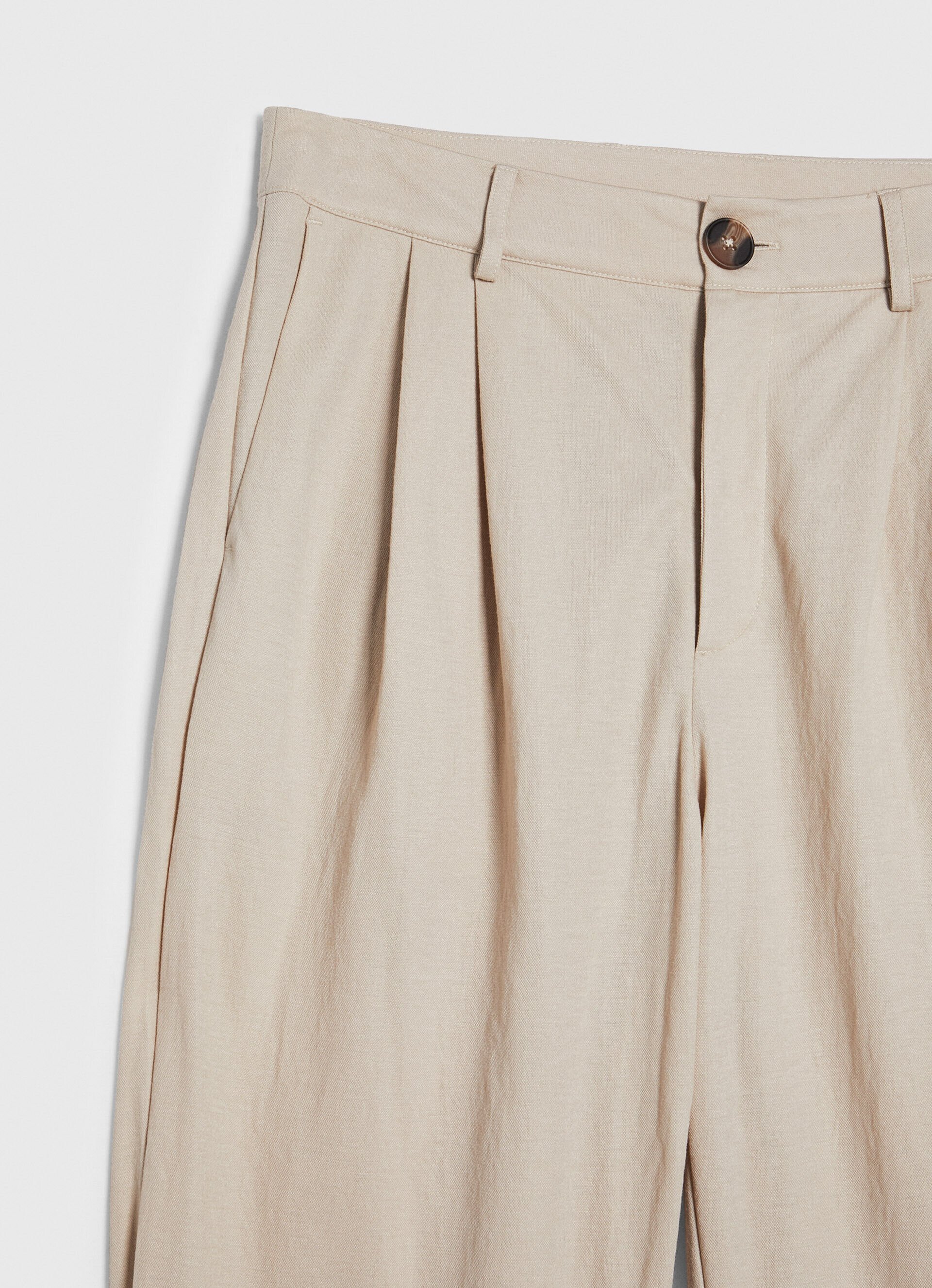 Calça chino de tecido fluido - bege claro