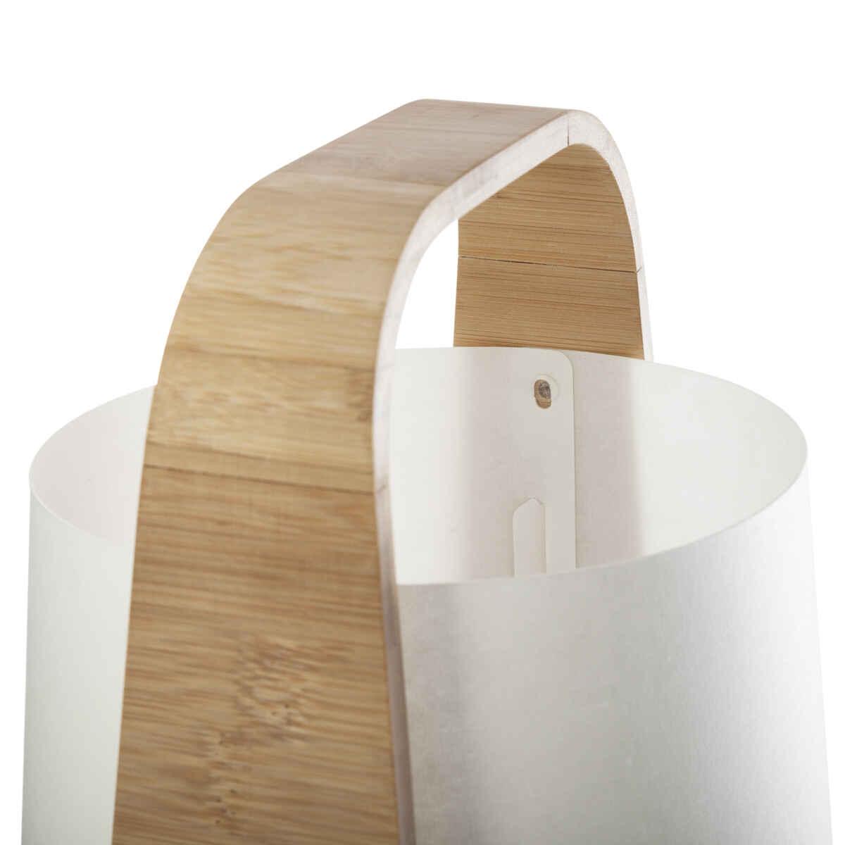 LAMPE BAMBOU ET ABAT JOUR PLASTIQUE H.35CM