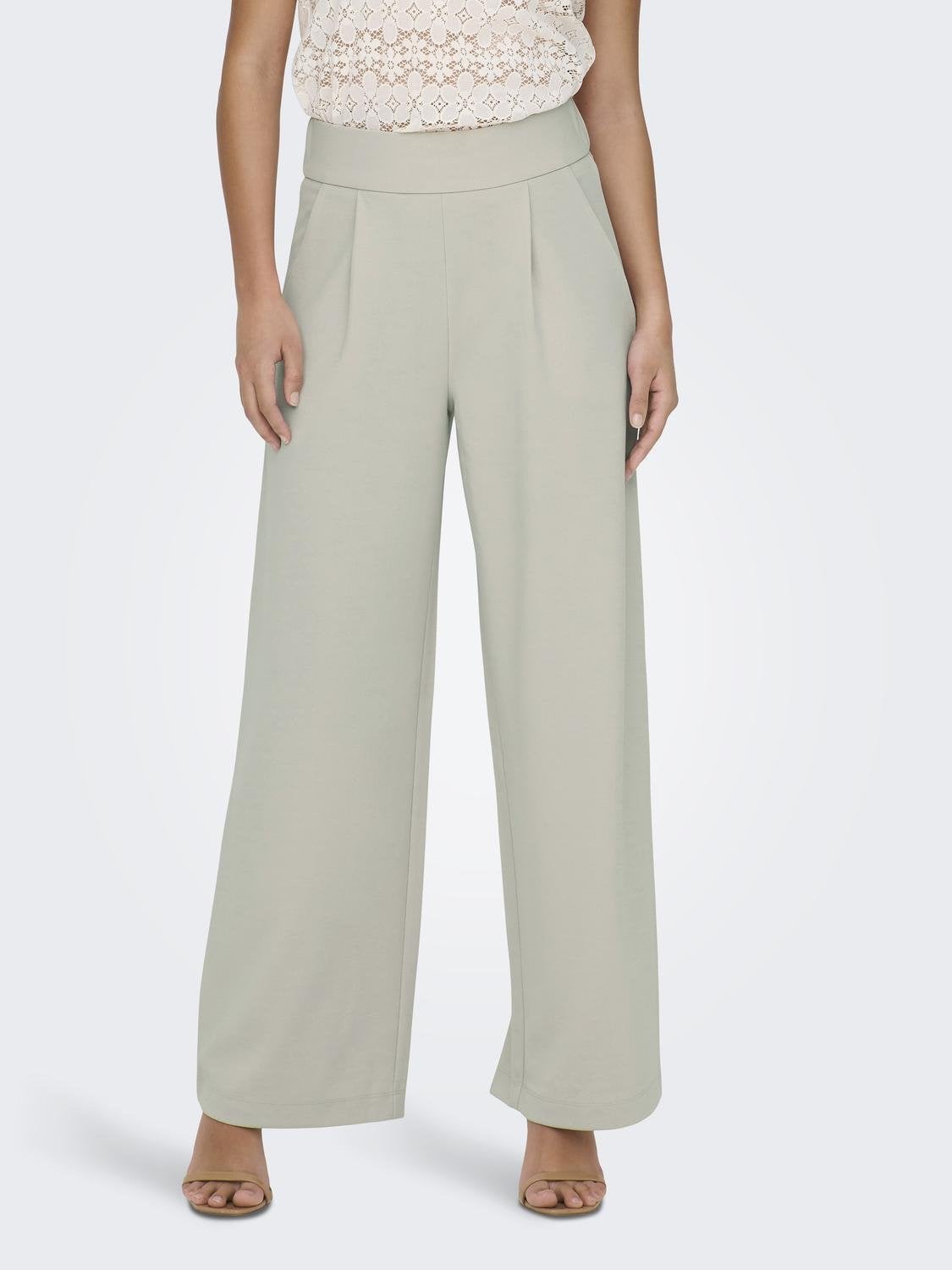 JDYGEGGO Hohe Taille Normal geschnitten Klassische Hose Chateau Gray