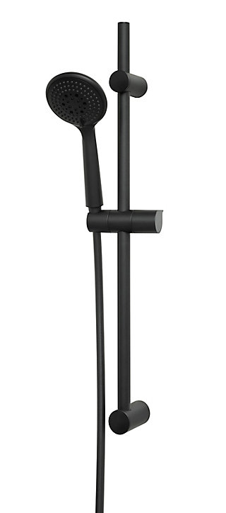 Kit de douche sans robinetterie avec douchette 3 jets + flexible + barre réglable noir GoodHome Cavally