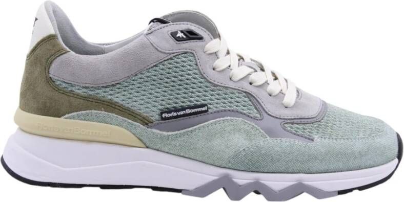 FLORIS VAN BOMMEL Lage Sneakers Heren Sfm-10136 De Zager Maat: 42 Materiaal: Suède Kleur: Groen