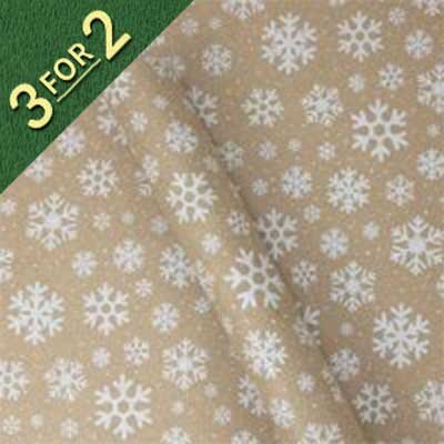 Snowflake Kraft 3M Roll Wrap