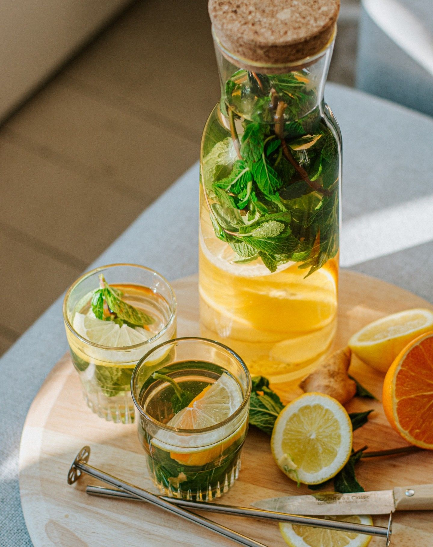 Karaf met kurk, glas, 1,1 liter