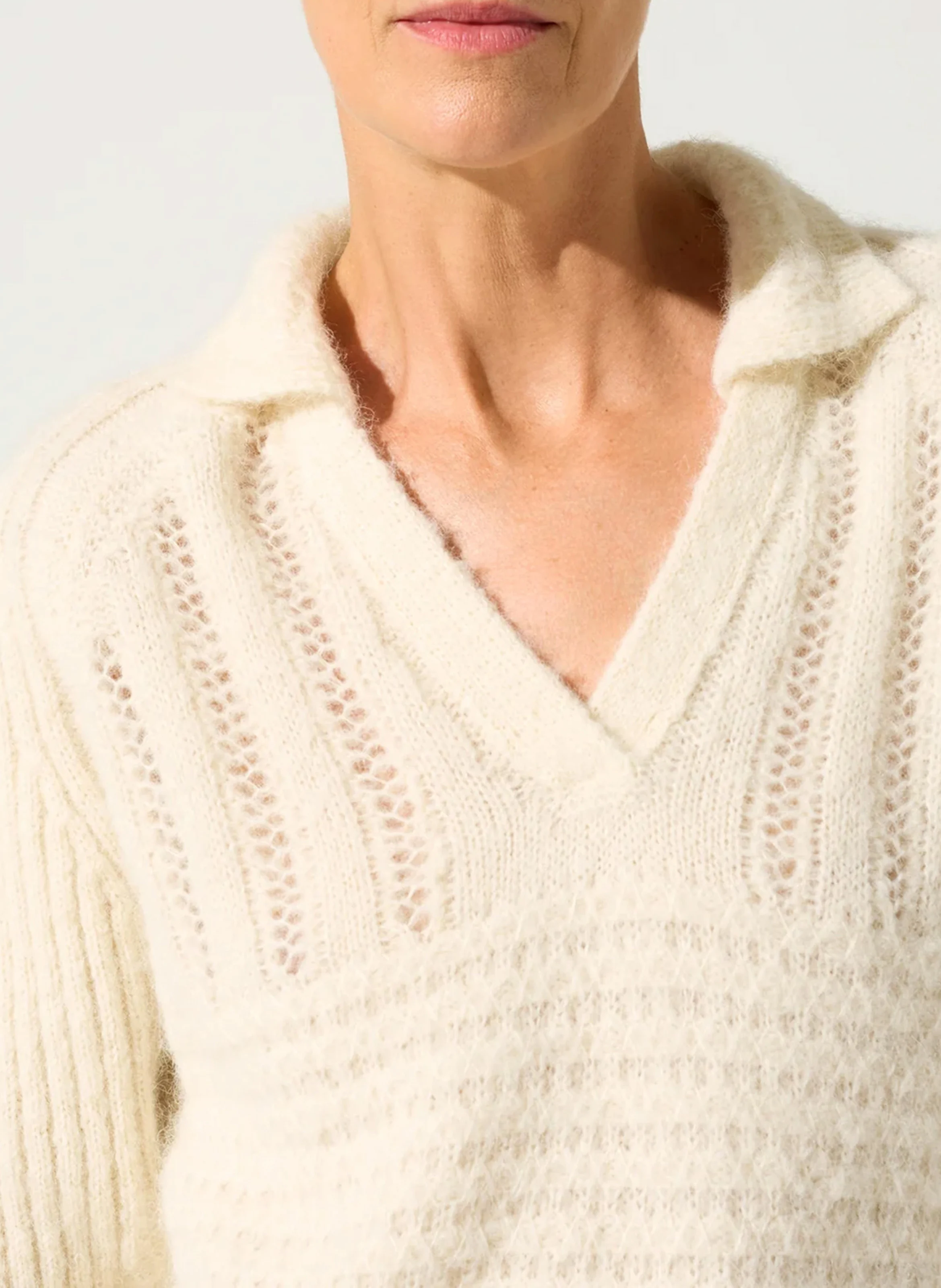 Pull ajusté en alpaga et coton mélangés | Vert