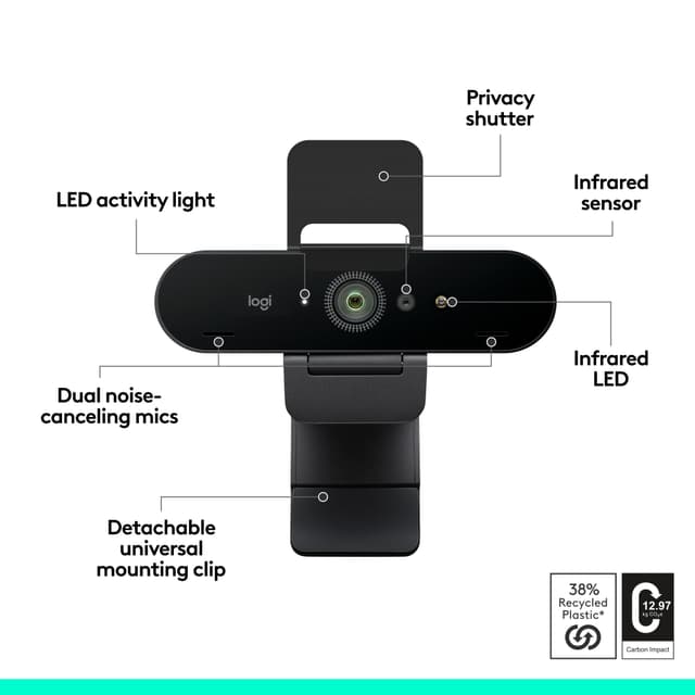 Logitech Brio webkamera (sort)