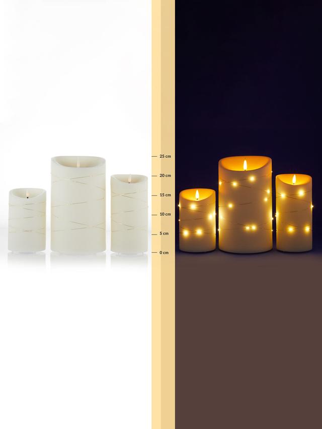 LED Outdoor Echtwachs-Kerze Starlight medium