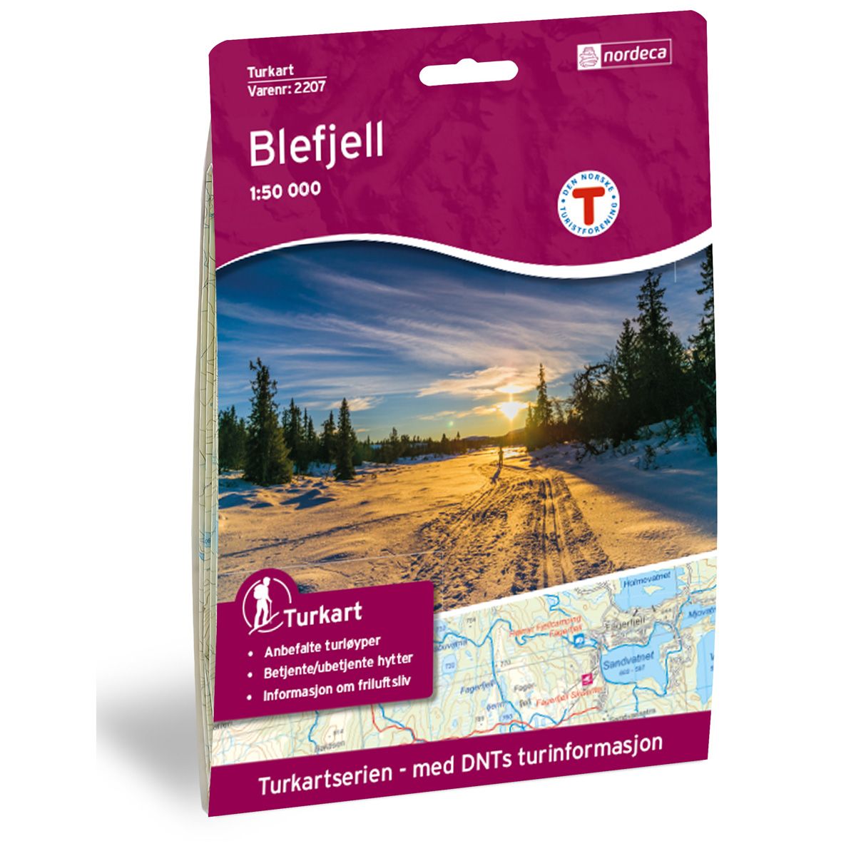 Turkart, Blefjell<br>Målestokk 1:50 000