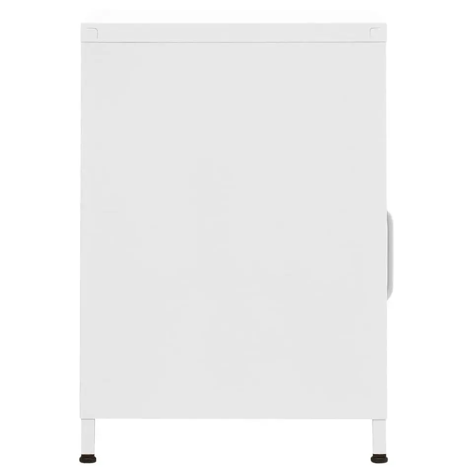 vidaXL - Durable Nachtkastje met vak en deur - Wit - Staal - 35x35x51 cm