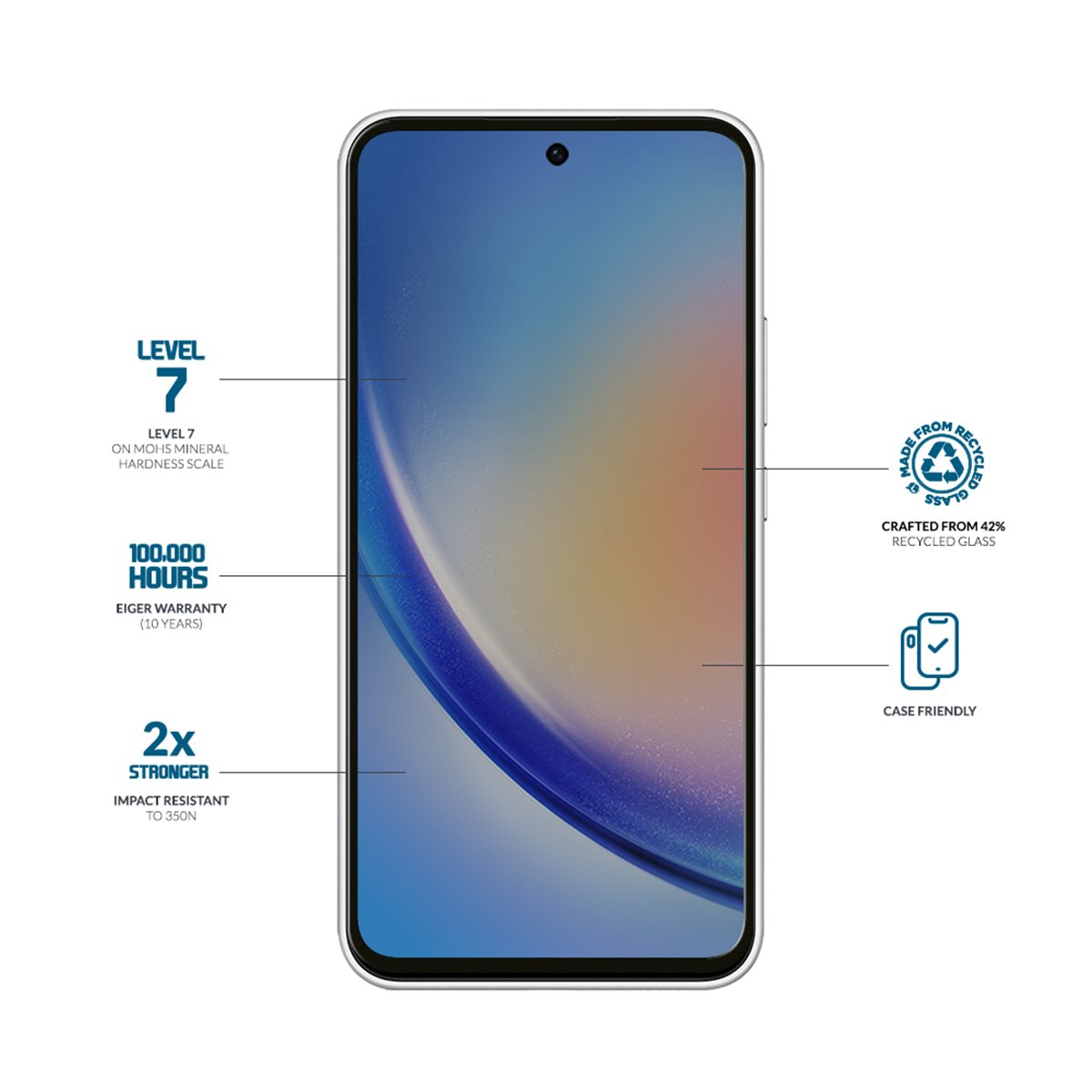 Samsung Galaxy A55 / A35 Mountain Glass Clear Edge Panzerglas 3D Displayschutz Case Friendly (EGSP00953)