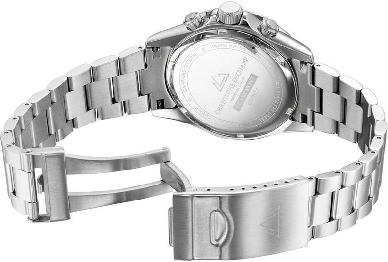 Christophe Duchamp - CD7101-7 - Herenhorloge - Zwart - Roestvrij Staal - Chronograaf