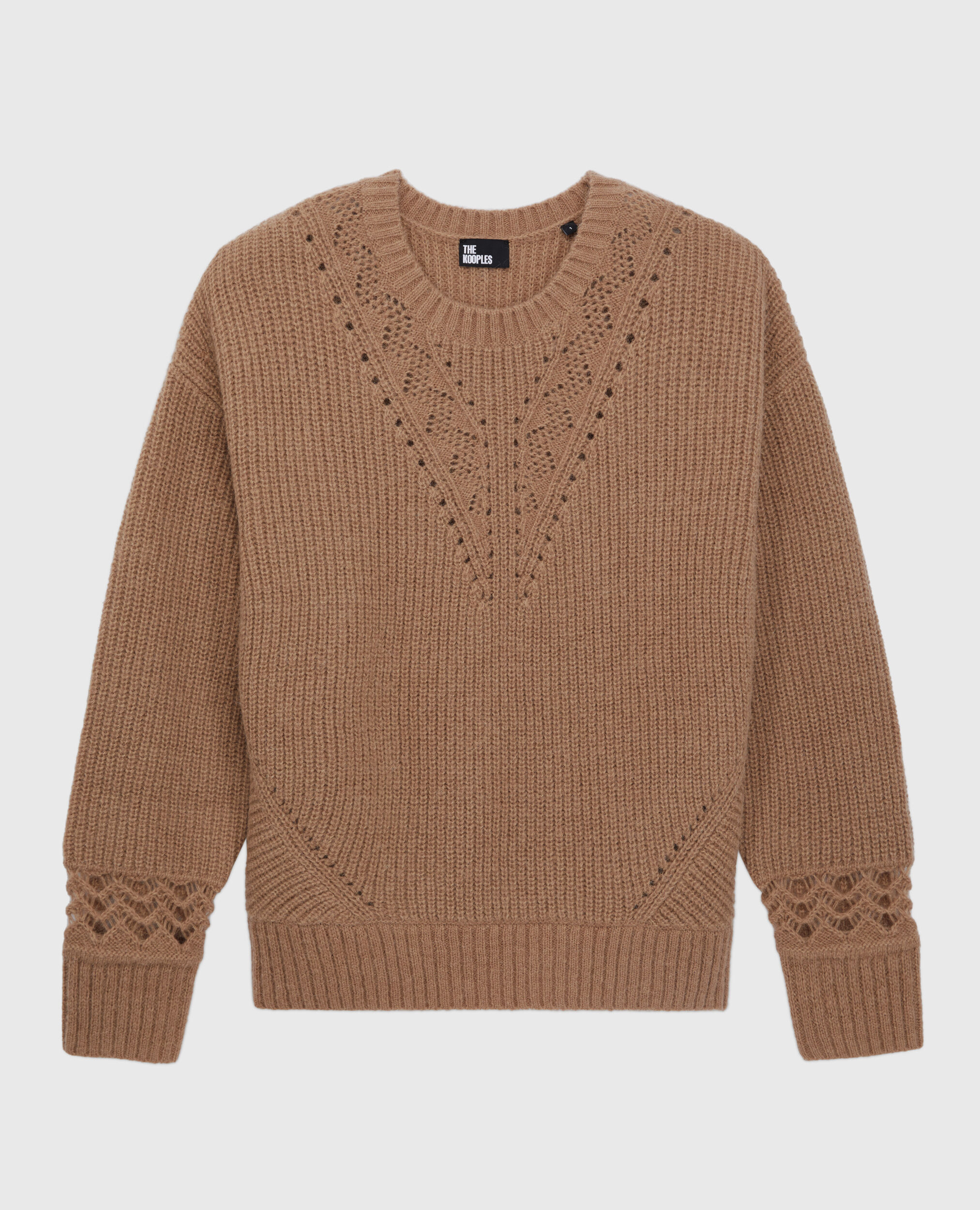 Pull camel en laine mélangée