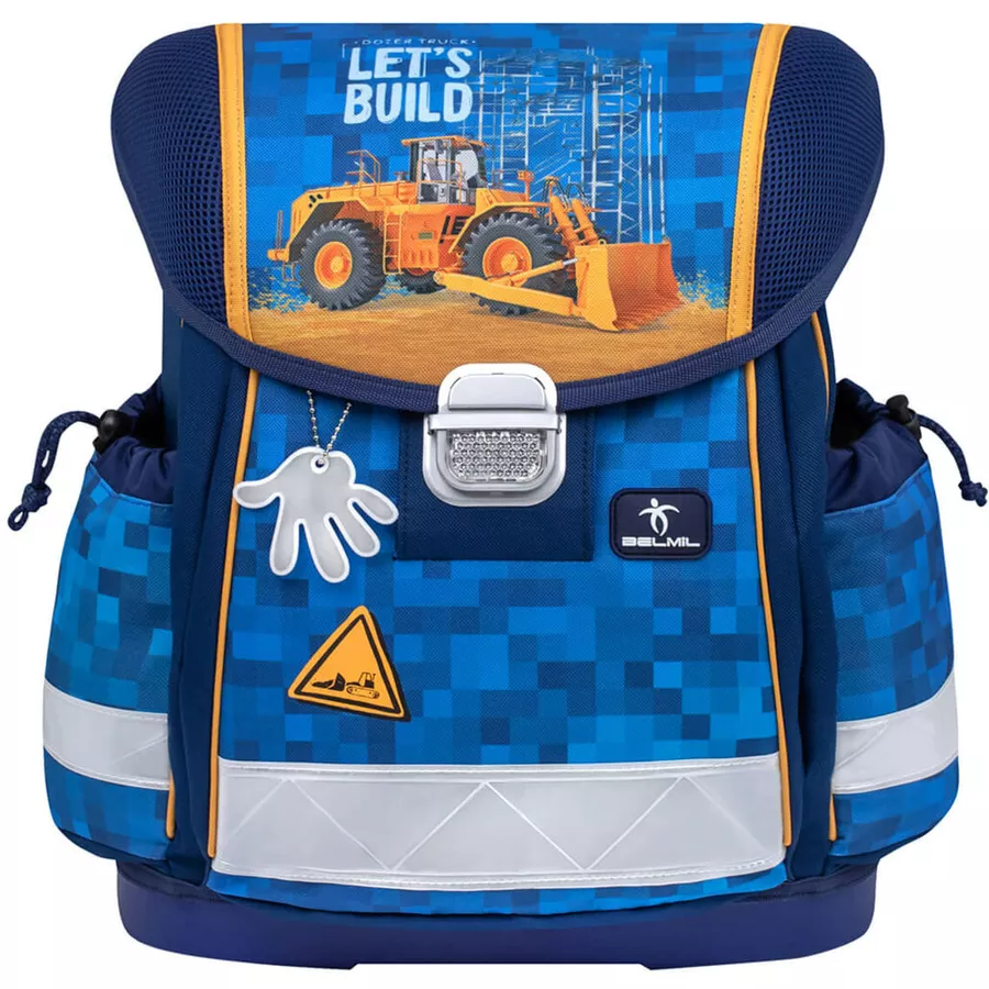 Belmil Schulranzen Classy Schulranzen Set 5-teilig mit Brustgurt Bulldozer