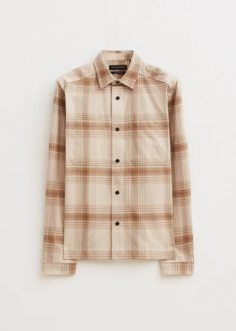 Overshirt met ruiten zand (ZAND)