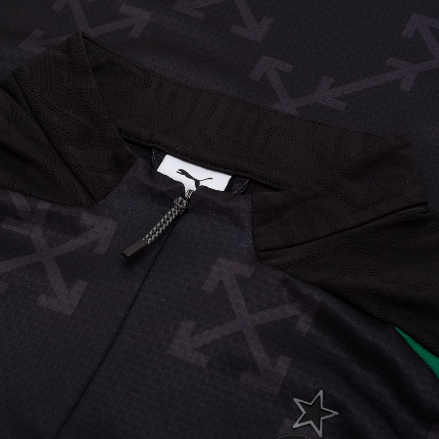 Milan AC X Off-White Maillot d'Entraînement Avant-Match Fermeture Éclair 1/4 - Noir/For All Time Red ÉDITION LIMITÉE