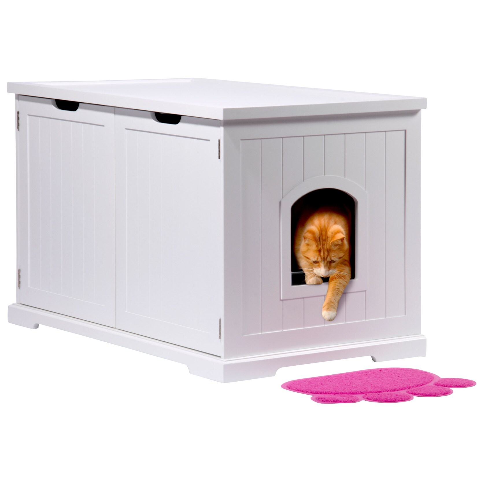 Dobar XL-Design-Katzenschrank weiß