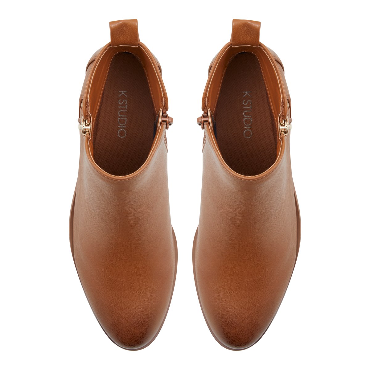 K STUDIO-Creaa-Bottines Habillées - Talon plat - Cognac