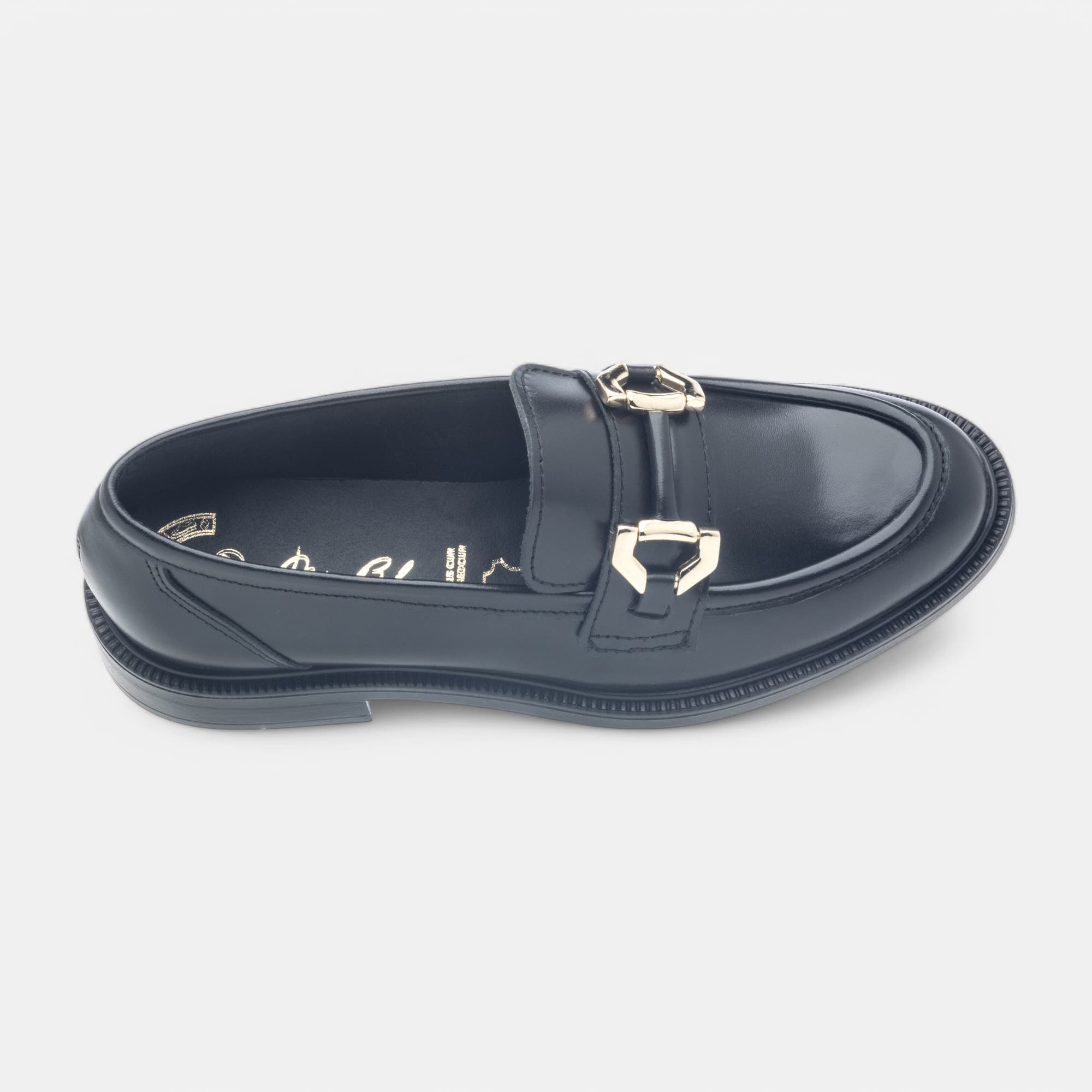 Mocassins Femme en cuir noir