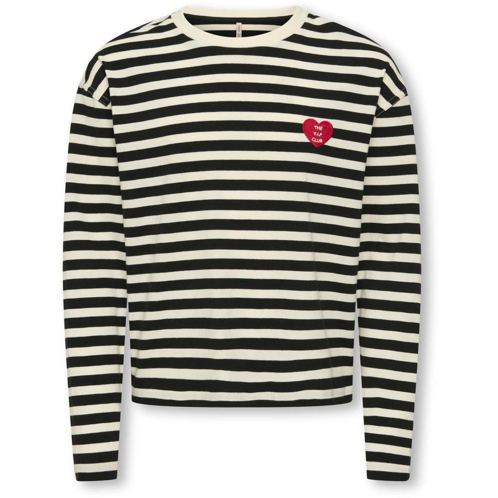 Køb kids ONLY Black Cloud Dancer/Detail Heart High Risk Red Koglivina L/S O-Neck Stripe Top Jrs