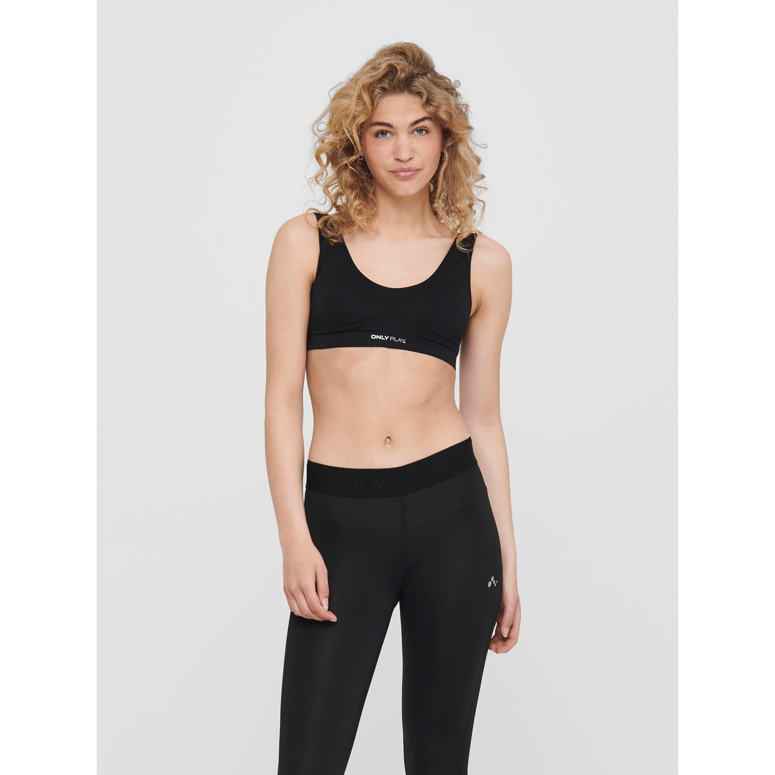 Only Play Black Seamless Ruched Sports Bra