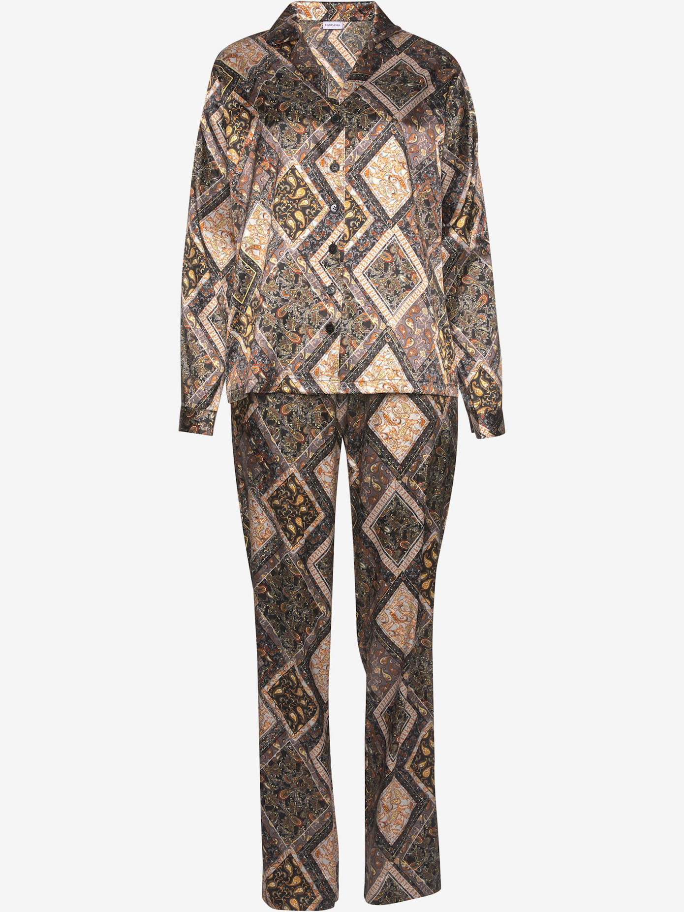 Pyjama en satin classique avec élégant motif paisley