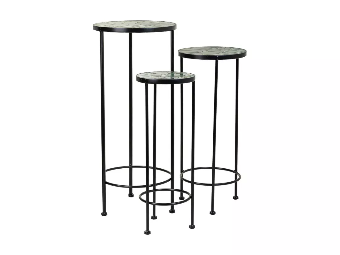 Ensemble de 3 supports en mosaïque et métal noir