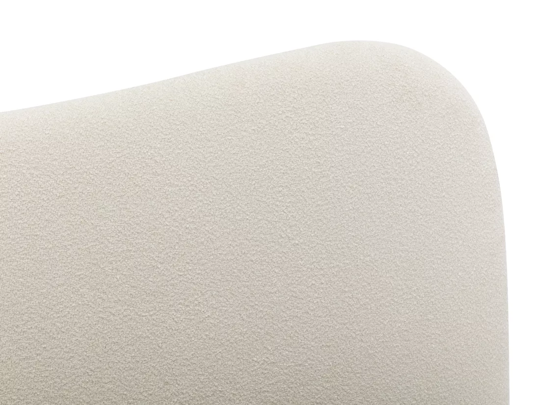Lit coffre 160 x 200 cm - Tissu bouclette - Blanc - VANARI