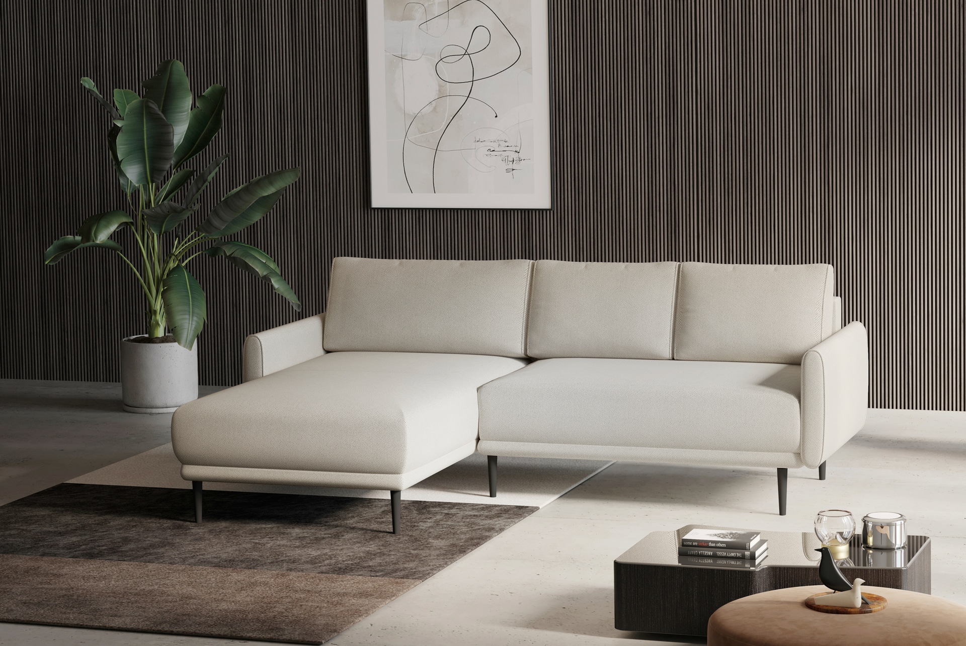 Ecksofa SATTAR 163 x 223 cm beige