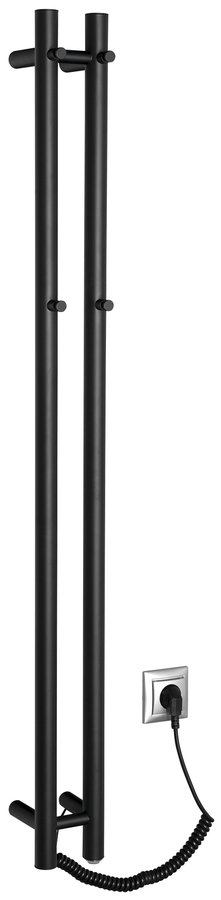 Sapho Papinado elektrische handdoekradiator 10.9x120cm zwart mat 40W