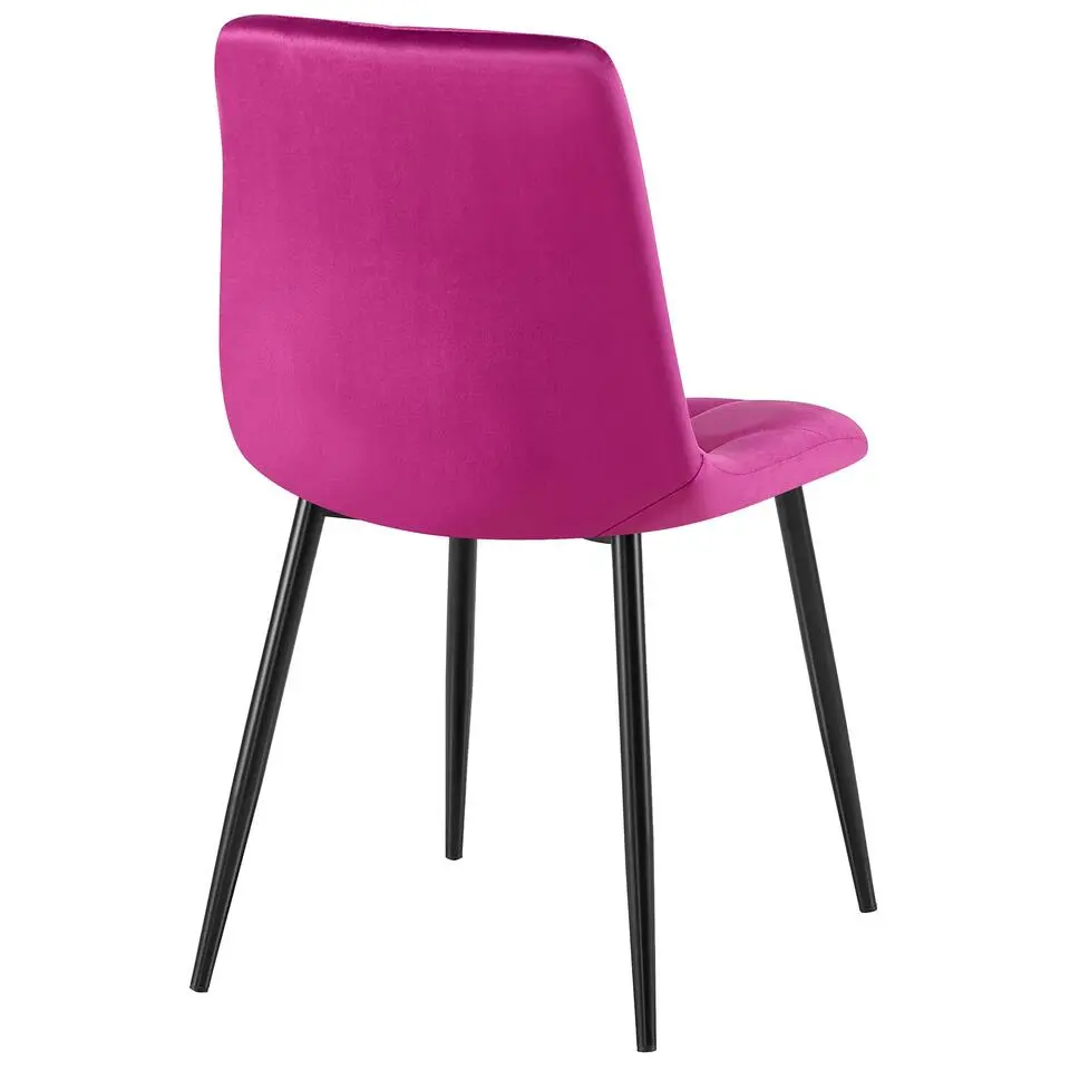 CLP Eetkamerstoel Clairton zwart Frame - Fluweel - purper
