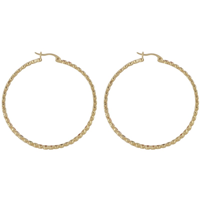 Boucles d'Oreilles Plaqué Or Créoles Arc en Ciel