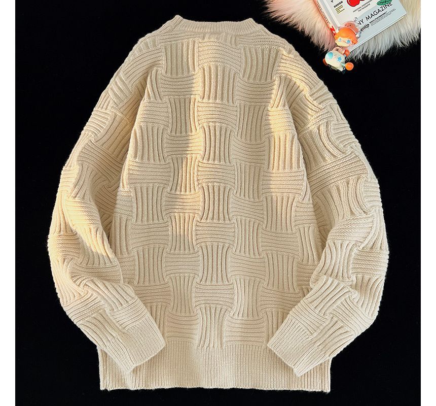 Dandyluxe - Effen oversized trui met ronde hals
