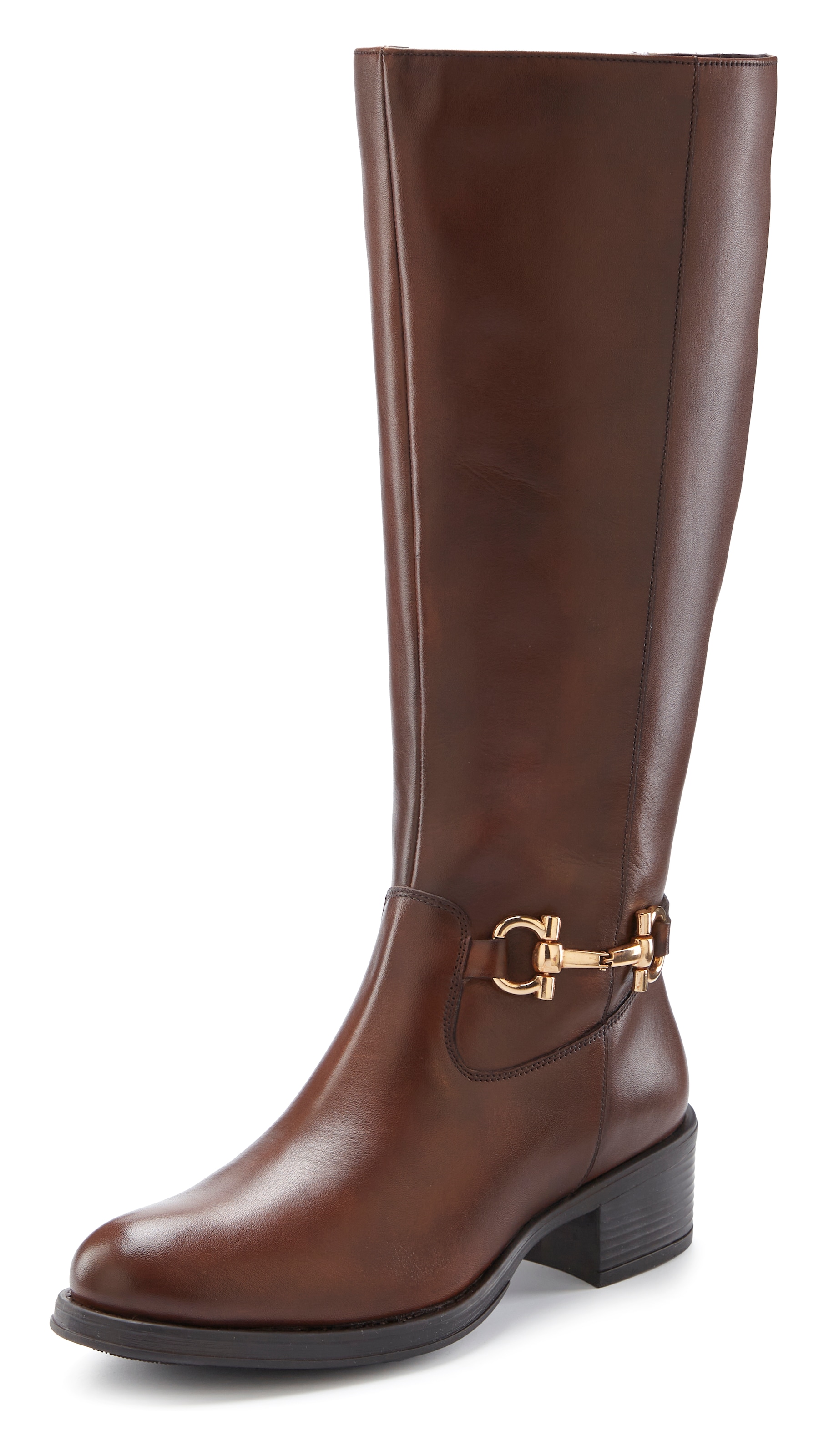LASCANA Stiefel »Stiefelette«  aus Leder mit Langschaft