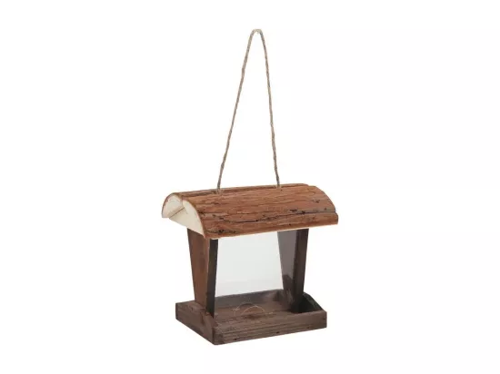 Mangeoire graines à oiseaux en bois et PVC