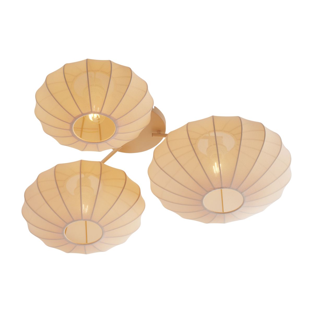 Japandi plafondlamp beige 3-lichts - Multi Bida