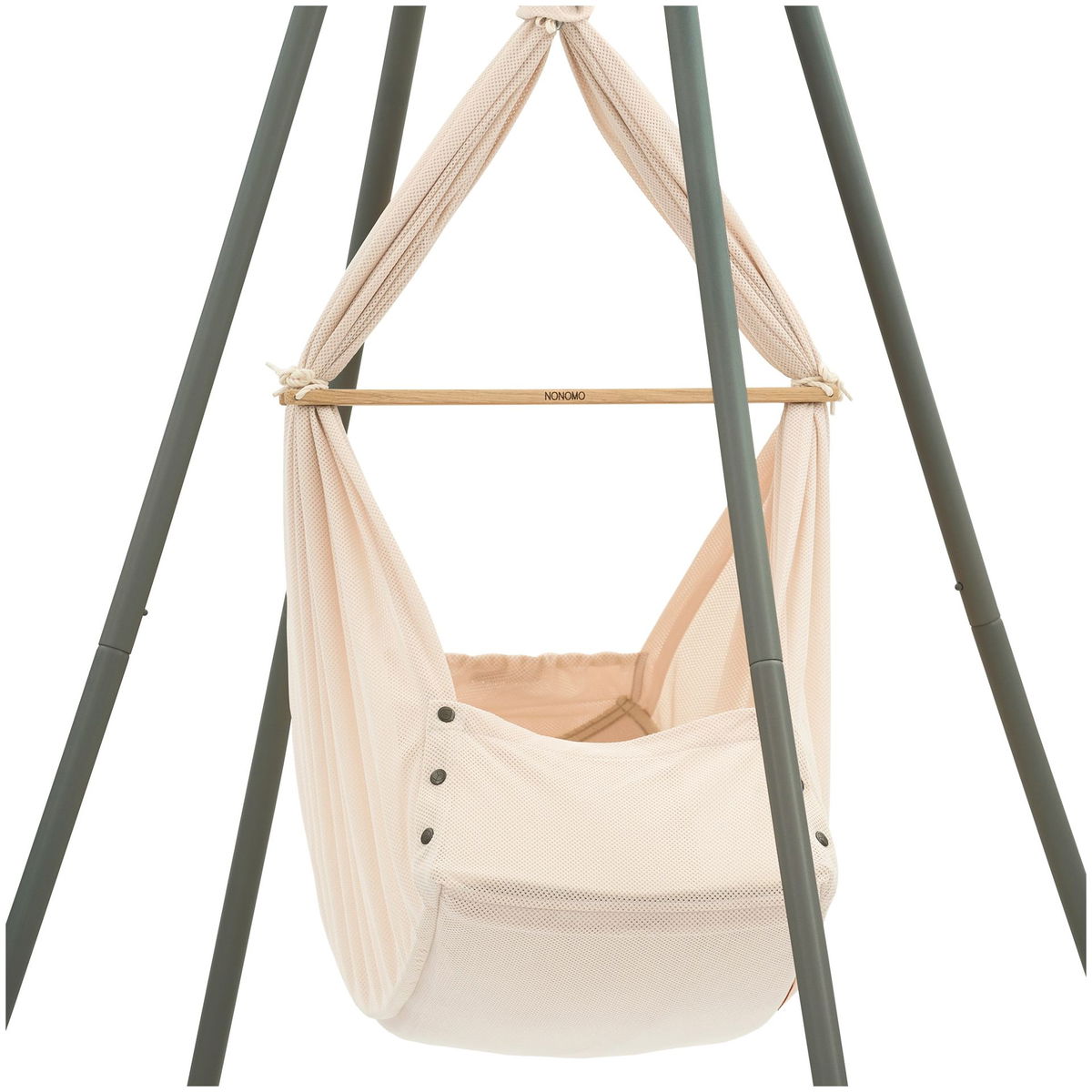 NonomoNonomo   Federwiege mit Move weiss und Tipi anthrazit almond