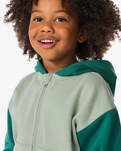 gilet sweat enfant vert