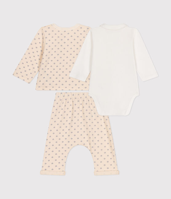 Ensemble 3 pièces en molleton léger bébé