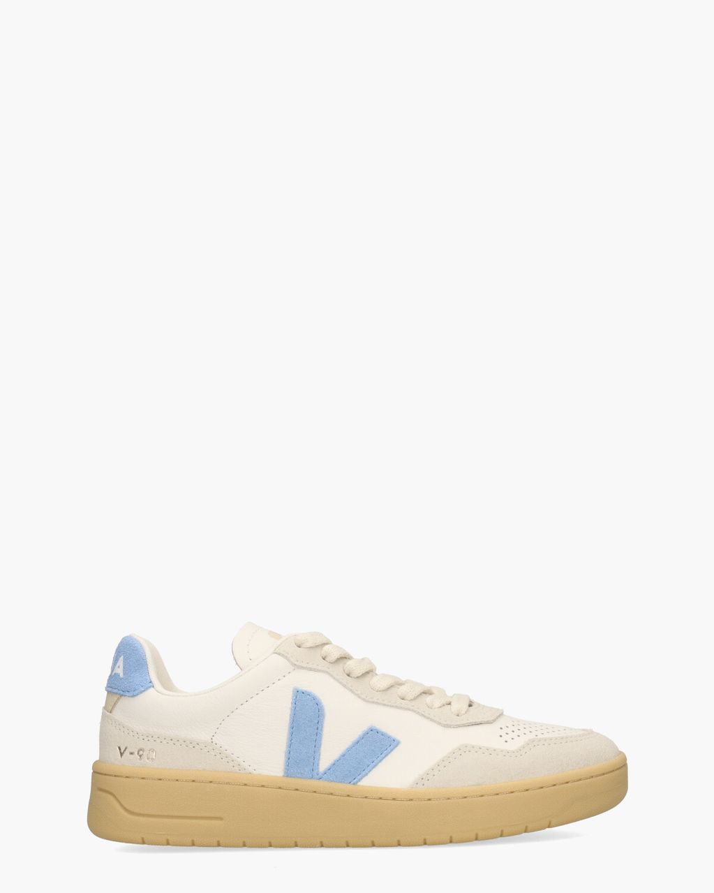 Veja V-90 O.T. Leather Wit/Blauw Damessneakers