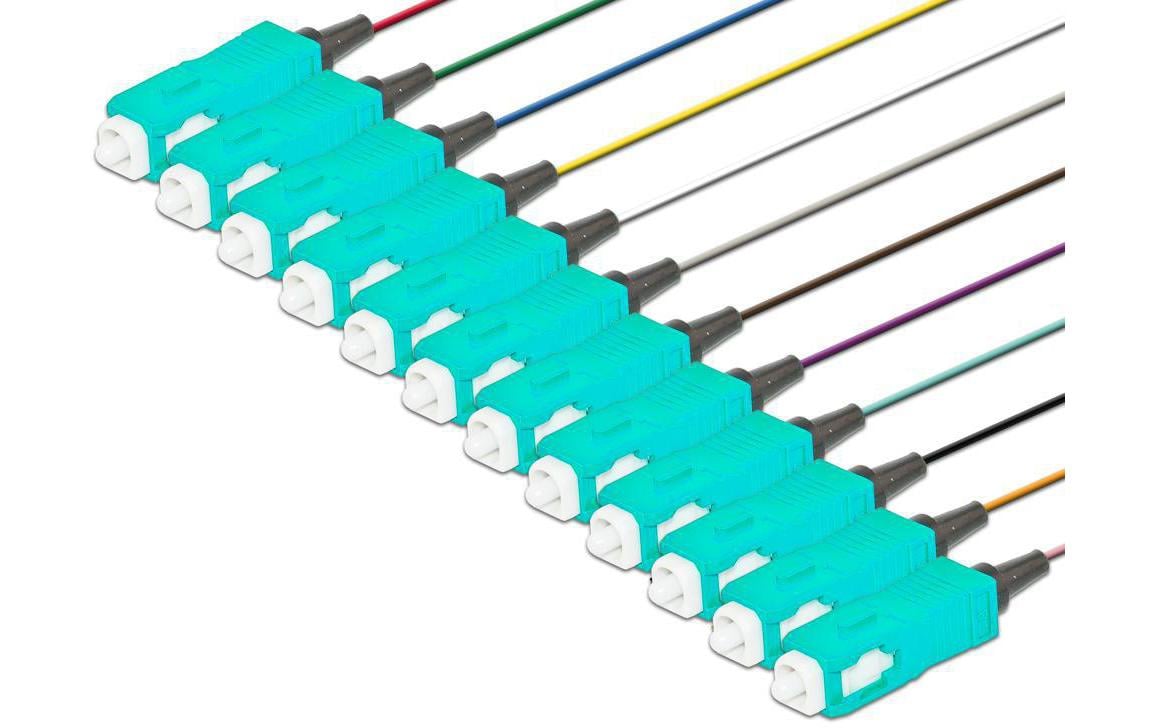 Faserpigtail ST, MM, OM3, 2m 12 StückFaserpigtail mit SC-Stecker