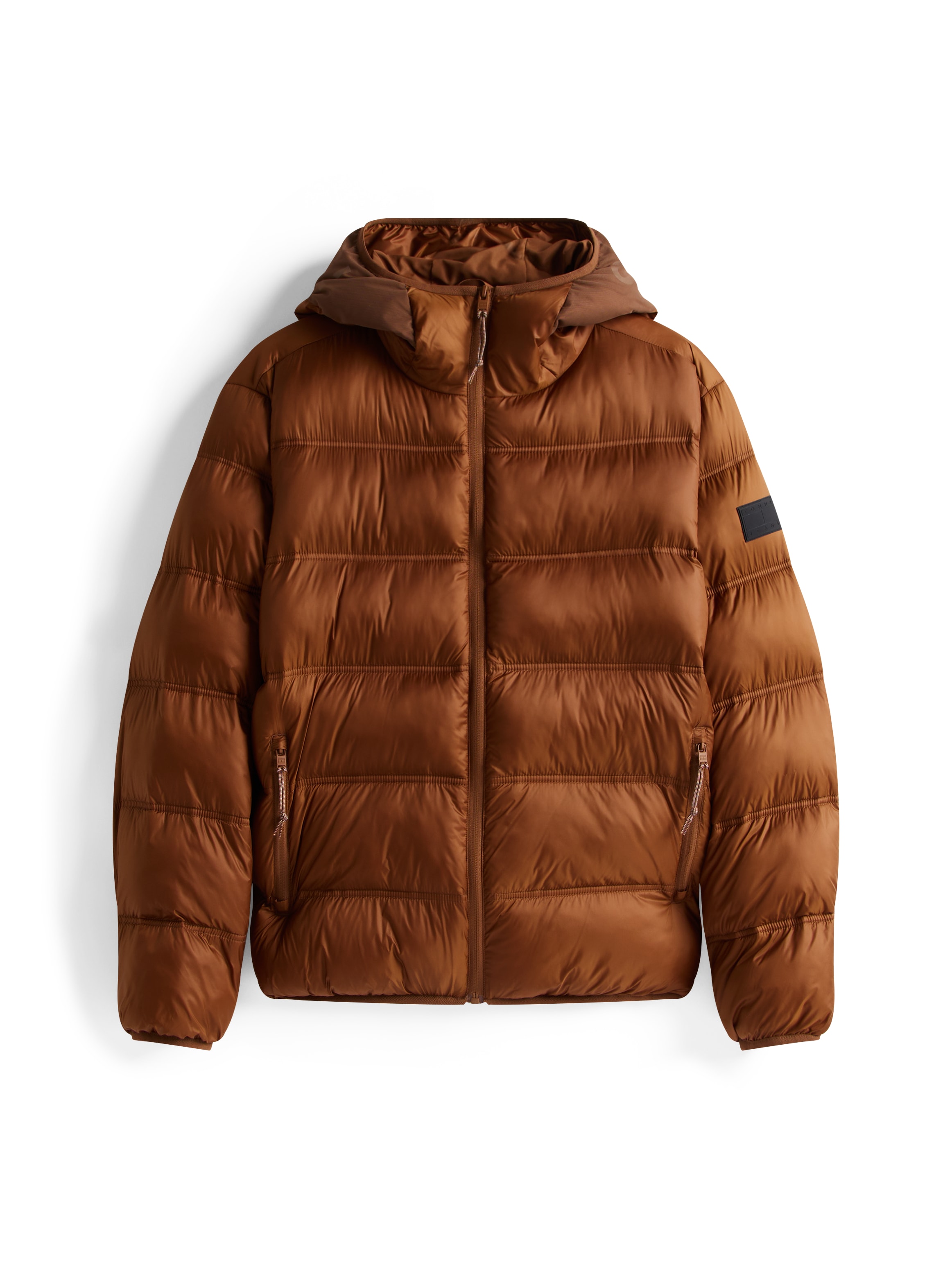 Tommy Jeans Steppjacke »HOODED LOGO PUFFER« mit Kapuze Übergangsjacke Regular fit mit Rundhalsausschnitt