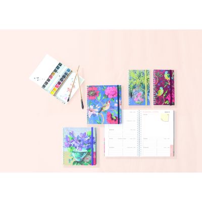 Agenda de poche Sophie Adde Lady 16S spiralé - 1 semaine sur 2 pages - 9 x 16 cm - Mésanges - Exacompta