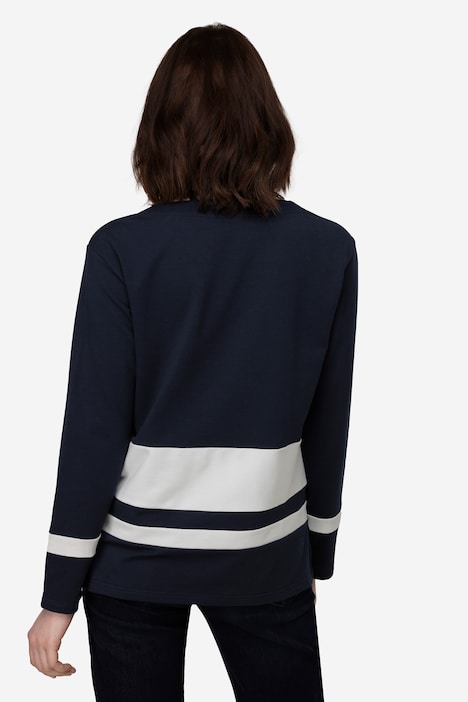 Sweatshirt, Streifen, Print, Rundhals, Langarm