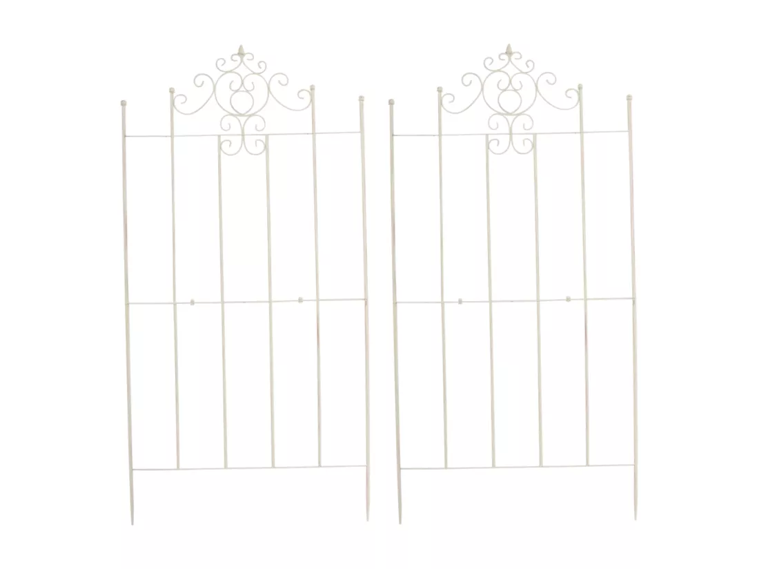 Lot de 2 Treillis - Métal & Métal - Crème antique - Paula