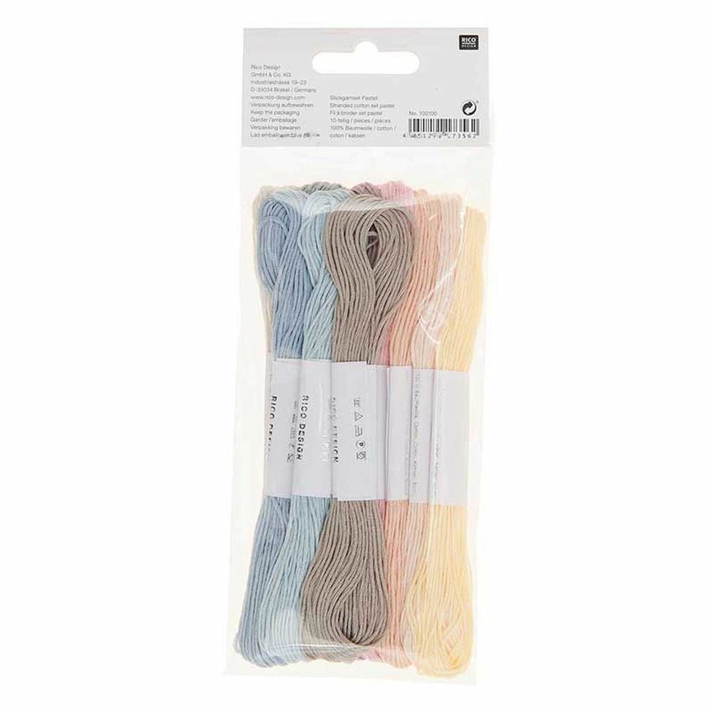 20 fils à broder en coton - pastel