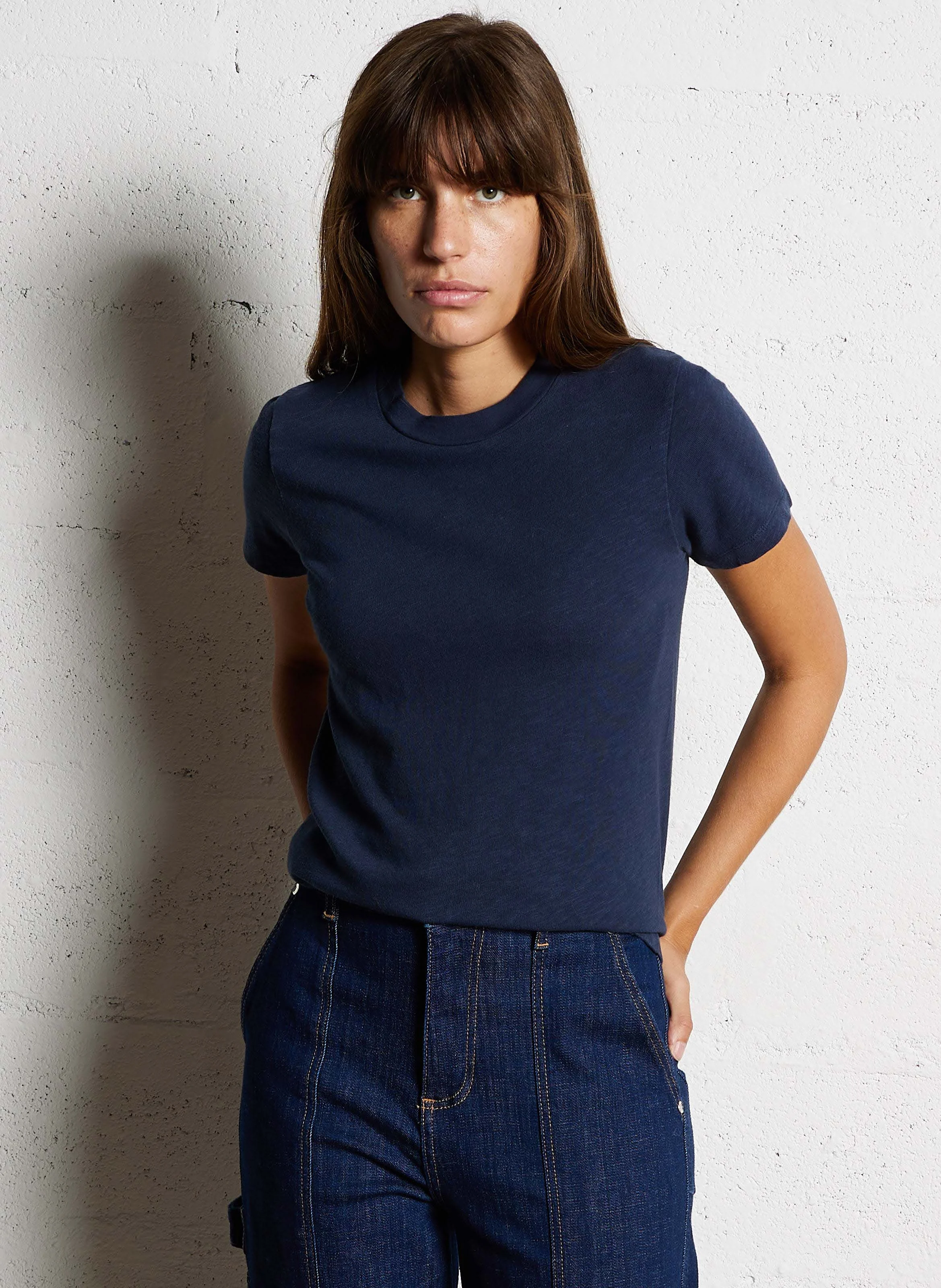 SONOMA - Tee-shirt col rond droit en coton | Bleu