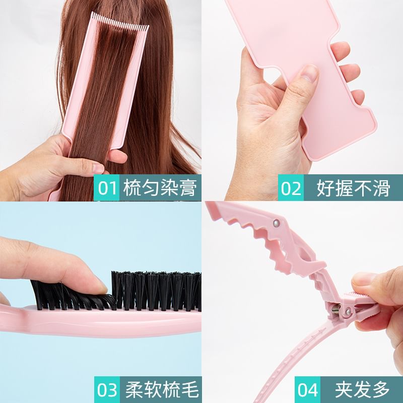 Gizmi - Set van 4: Haarhighlightverfbord + Haarborstel + Haarclip
