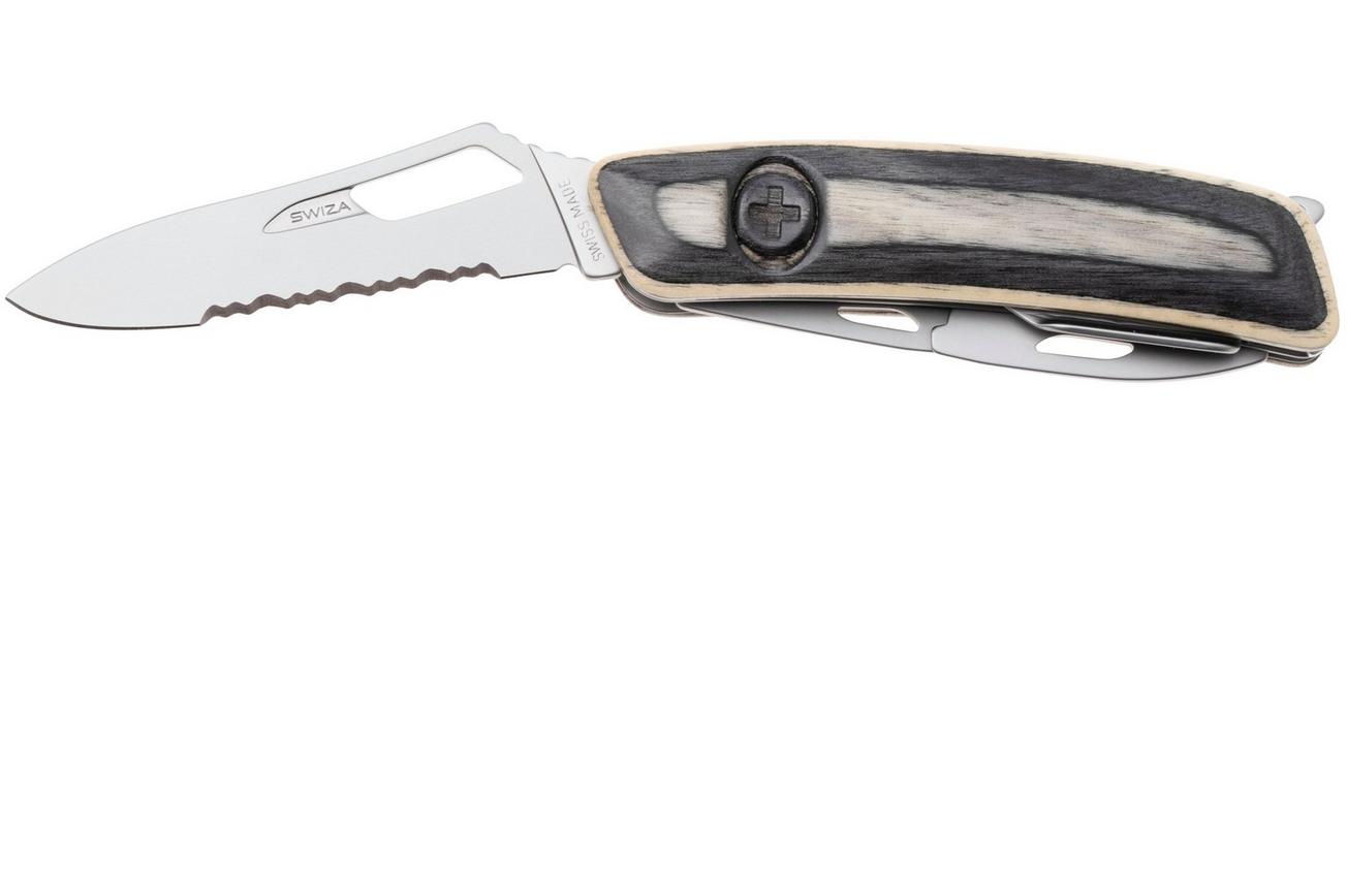Swiza SH03 TR AM, KST.0036.6520, Laminate White, Zwitsers zakmes, partly serrated, 6 tools