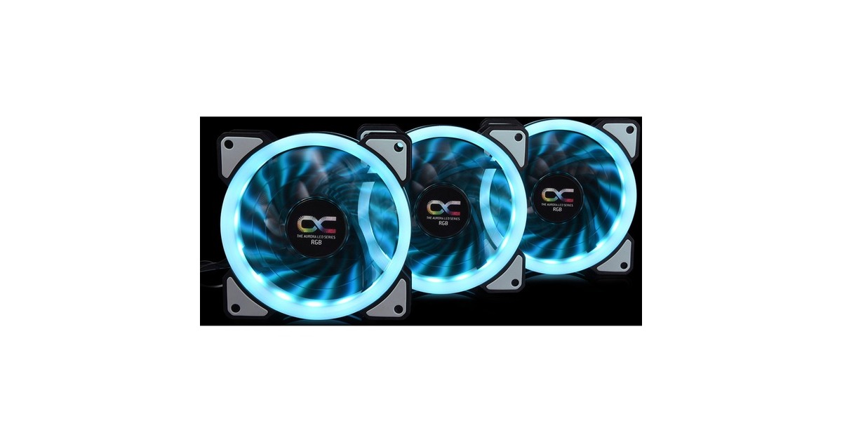 AlphacoolEiszyklon Aurora LUX Digital RGB case fans  (3 stuks, 120 x 120 x 25 mm, 3-pins fan-connector)