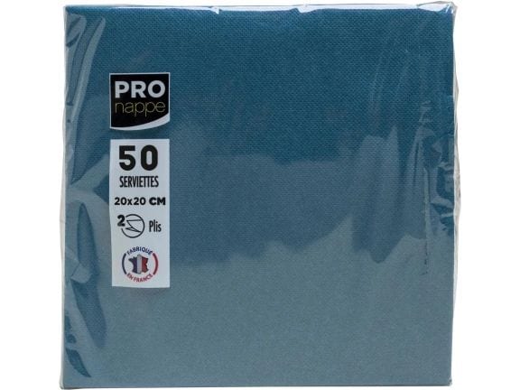 PRO nappe Papierservietten Blau 20 cm x 20 cm, 50 Stück Packung mit 50 Cocktail-Servietten